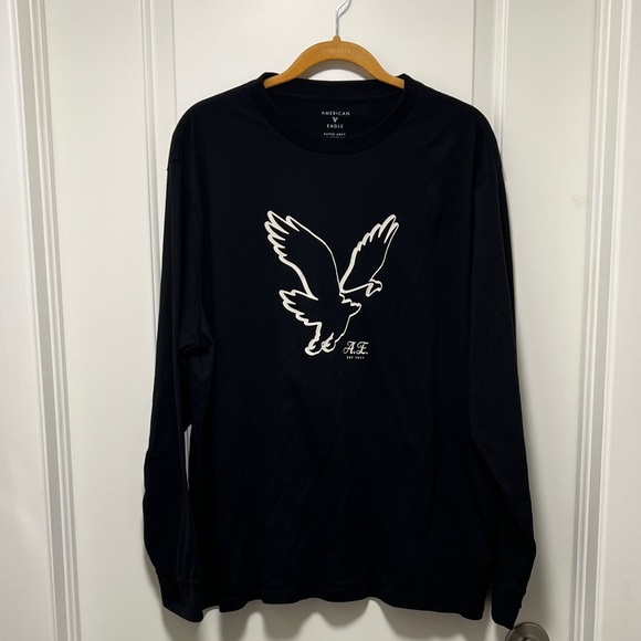 American Eagle Outfitters Other - American Eagle Outfitters Men’s Black Long-Sleeve Tee with White Eagle Graphic